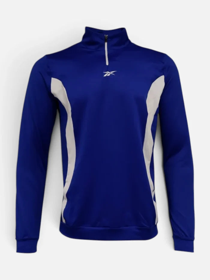 Buzo Reebok Medio Cierre Capsula Futbol Azul