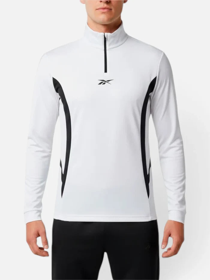 Buzo Reebok Medio Cierre Capsula Futbol Blanco/Negro