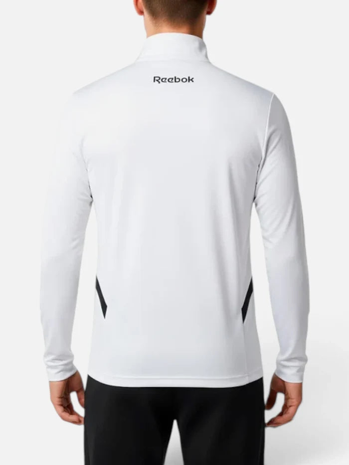 Buzo Reebok Medio Cierre Capsula Futbol Blanco/Negro