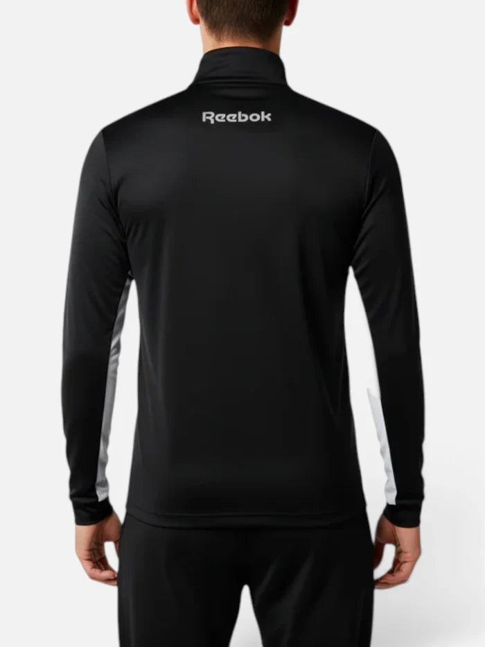 Buzo Reebok Medio Cierre Capsula Futbol Negro