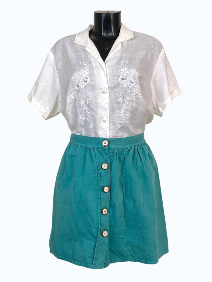 camicia bianca ricamata donna