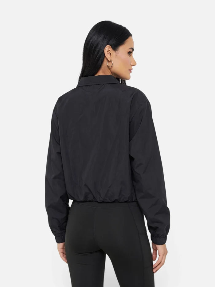 Campera Mujer Reebok Brooklyn Cropped Flight Jacket - Negro