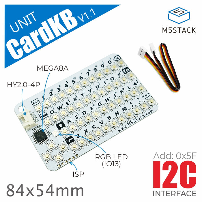 CardKB Mini Keyboard Programmable Unit V1.1 (MEGA8A) - m5stack-store