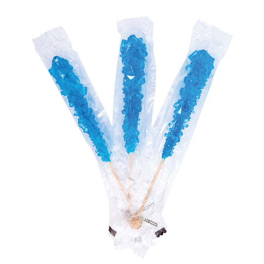 Caribbean Blue Blueberry Rock Candy Sticks - 100 Count
