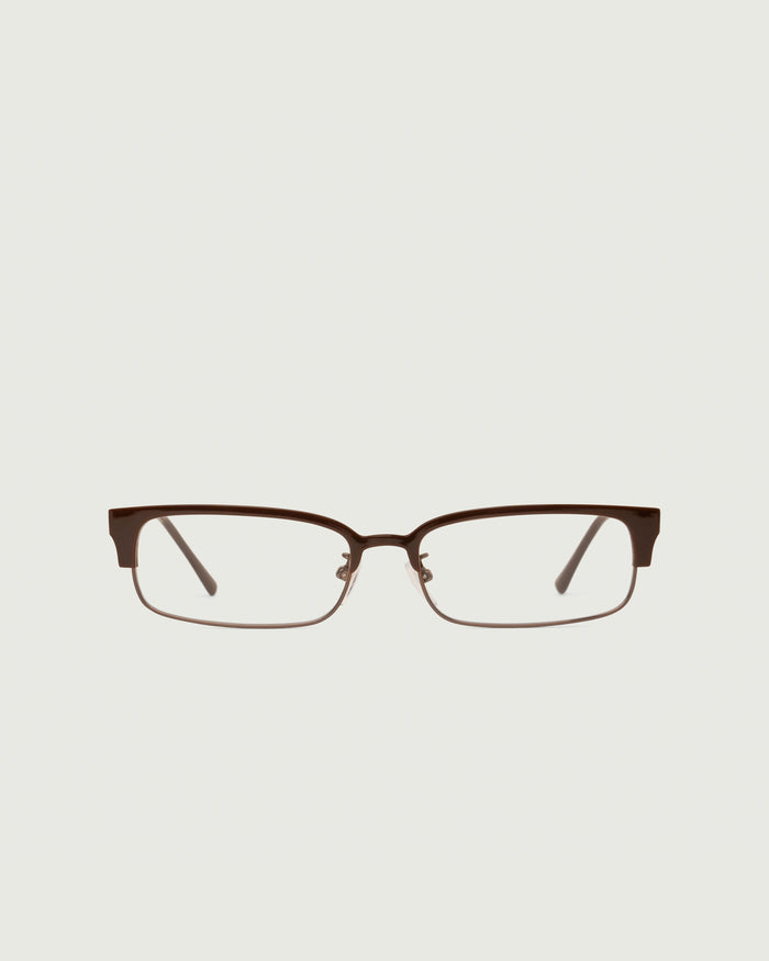 Ganache::Carson Eyeglasses rectangle Brown castor seed front