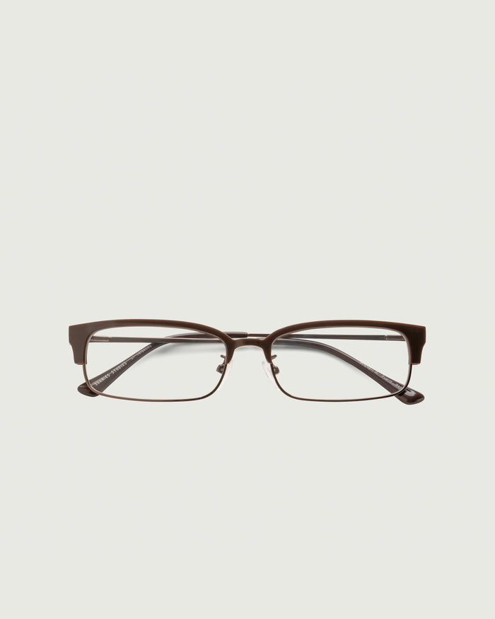Ganache::Carson Eyeglasses rectangle Brown castor seed top