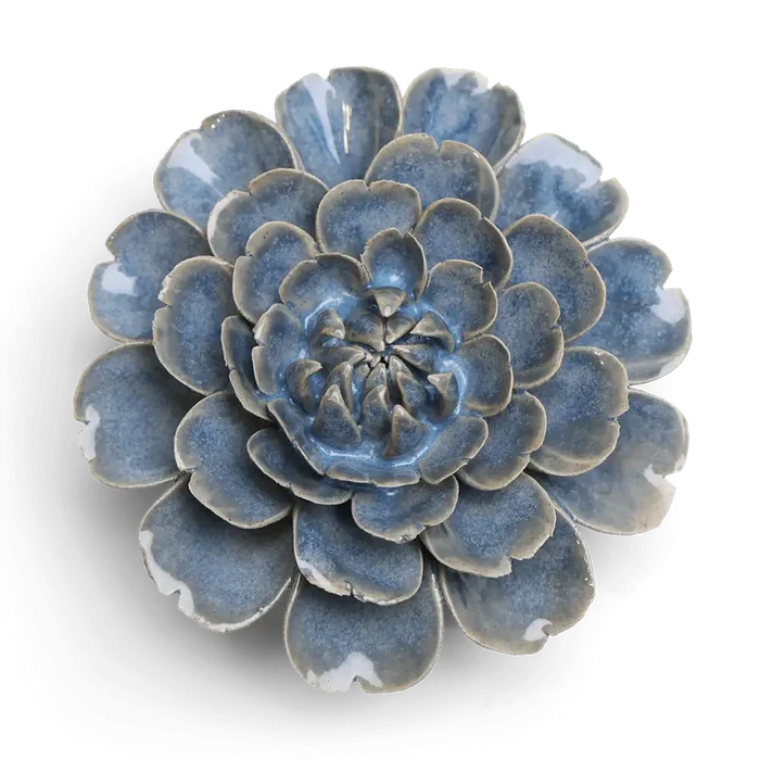 Ceramic Flower Blue Cosmos Fiesta Marigold