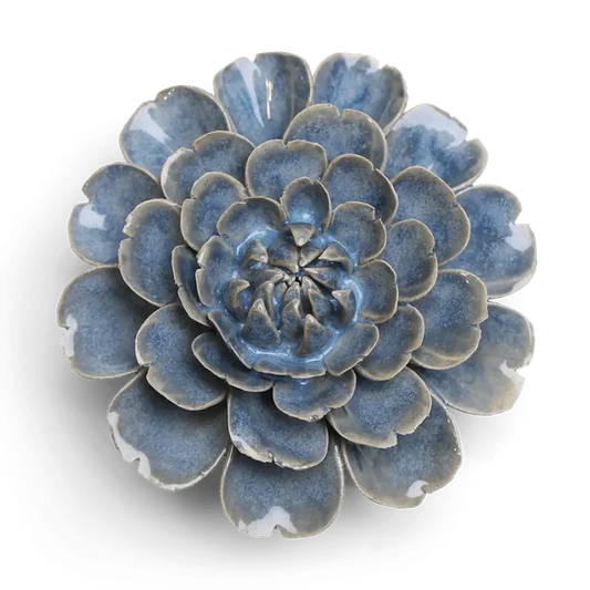 Ceramic Flower Blue Cosmos Fiesta Marigold