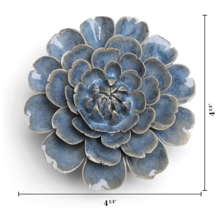 Ceramic Flower Blue Cosmos Fiesta Marigold