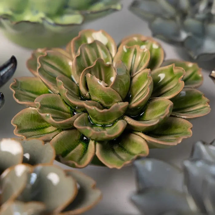 Ceramic Flower Olive Petunia