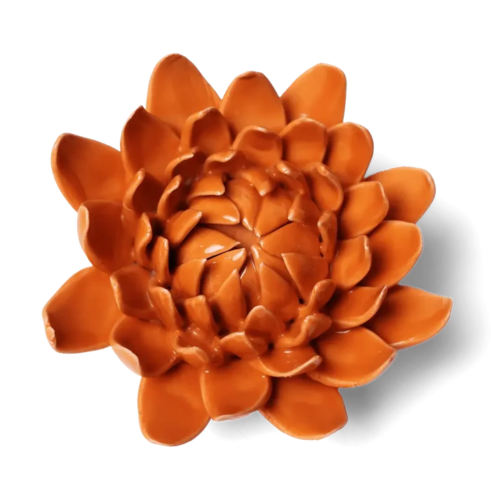 Ceramic Flower Wall Art Dahlia Orange
