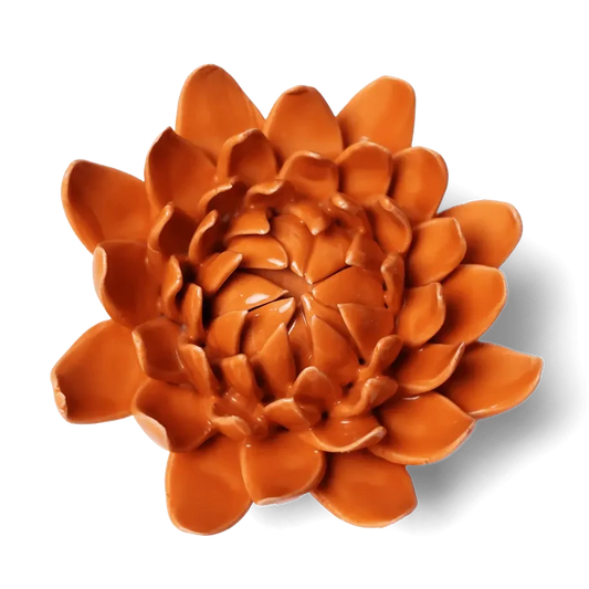 Ceramic Flower Wall Art Dahlia Orange