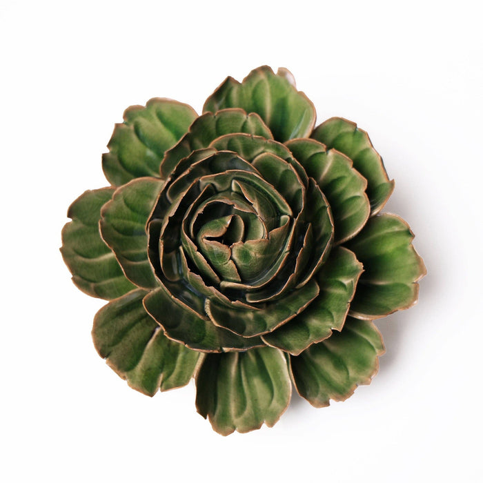 Ceramic Flower Wall Art Green Cabbage Flower
