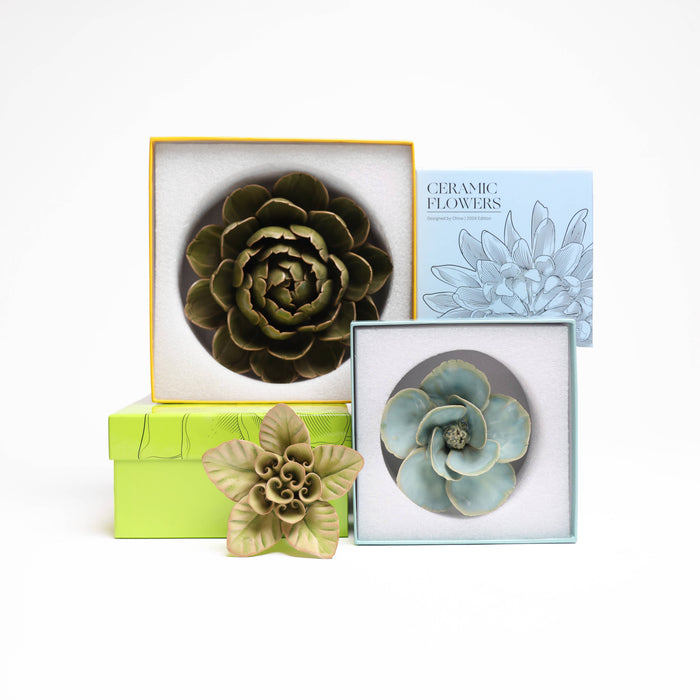 Ceramic Flower Wall Art Green Cabbage Flower