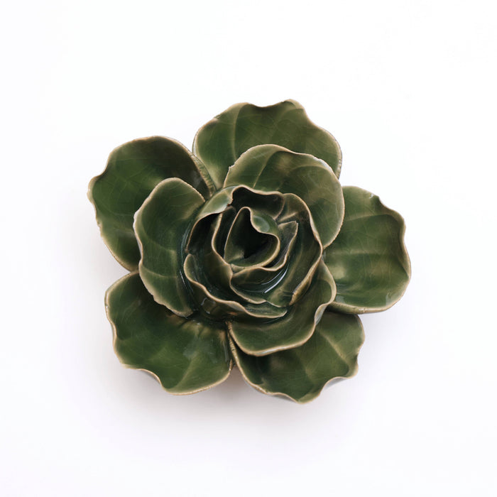 Ceramic Flower Wall Art Green Ranunculus