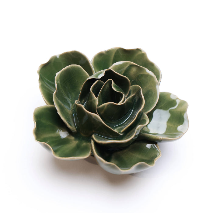 Ceramic Flower Wall Art Green Ranunculus