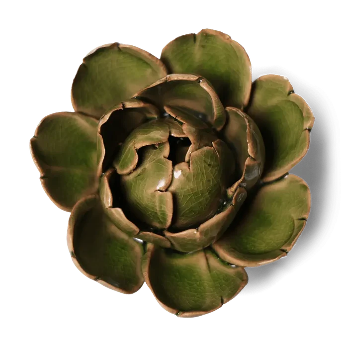 Ceramic Flower Wall Art Peony Green