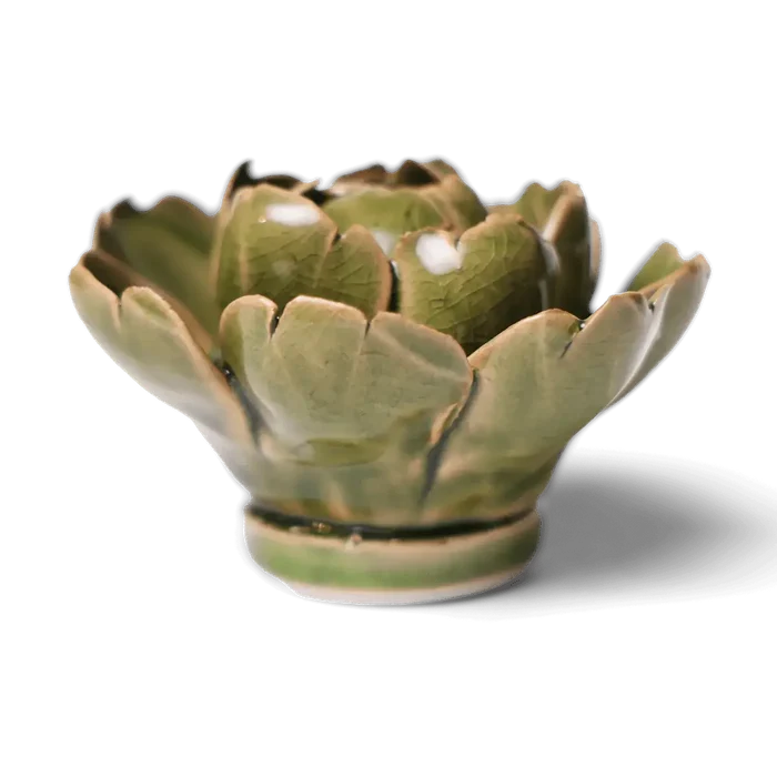 Ceramic Flower Wall Art Peony Green