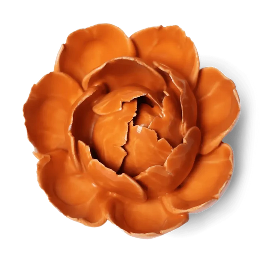 Ceramic Flower Wall Art Peony Orange