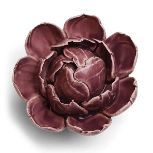 Ceramic Flower Wall Art  Peony Purple