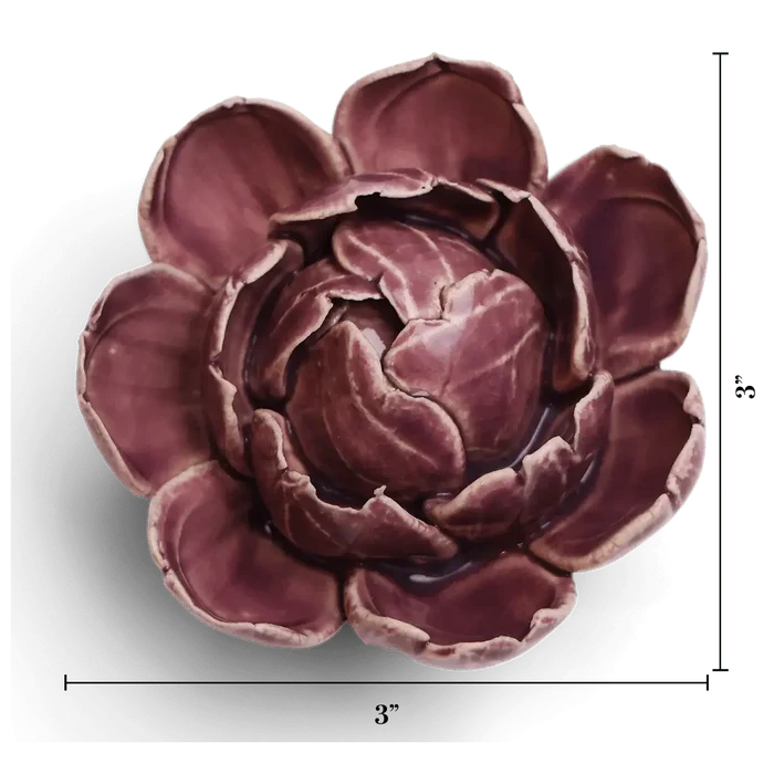 Ceramic Flower Wall Art  Peony Purple