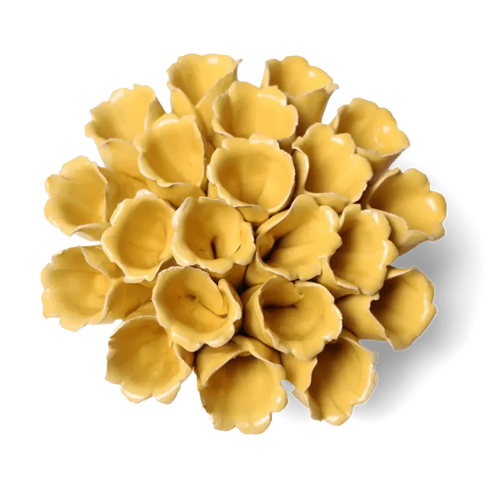 Ceramic Flower Wall Art Polyp Yellow