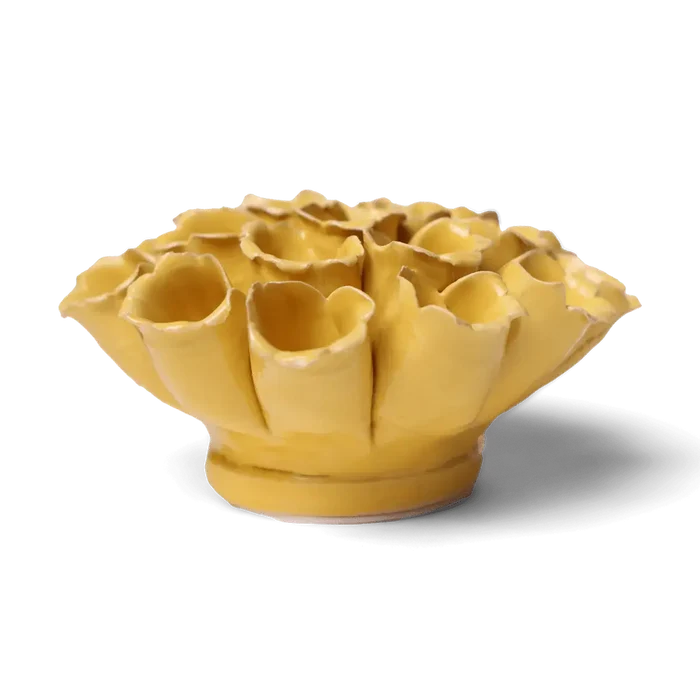 Ceramic Flower Wall Art Polyp Yellow