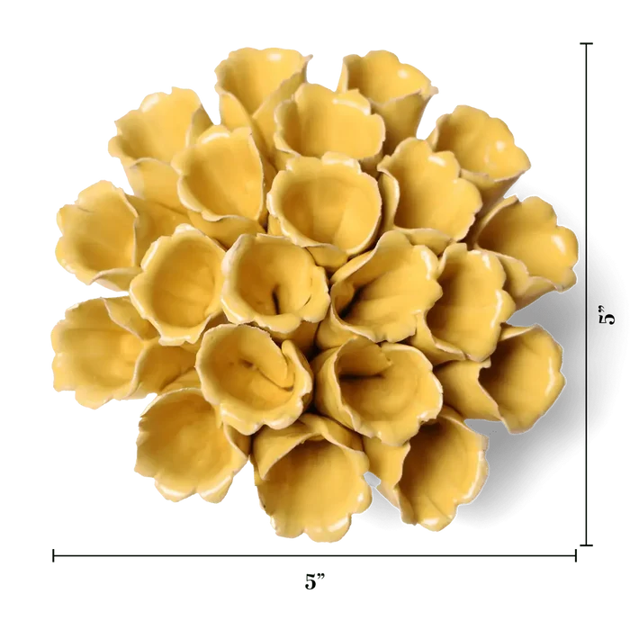 Ceramic Flower Wall Art Polyp Yellow