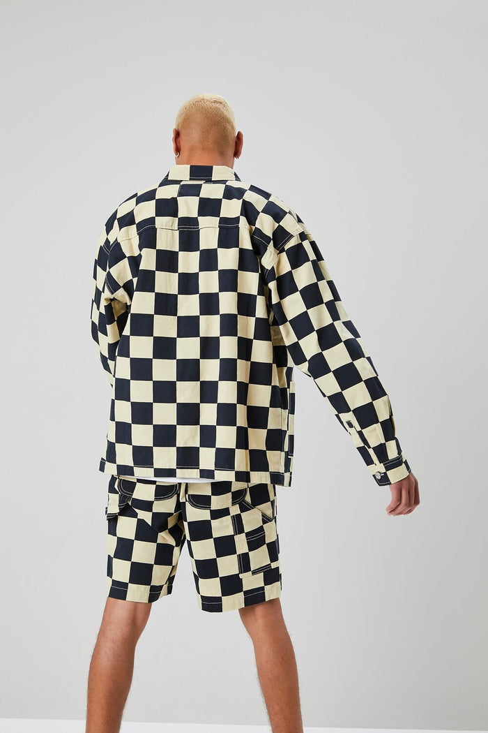Checkered Button-Front Jacket