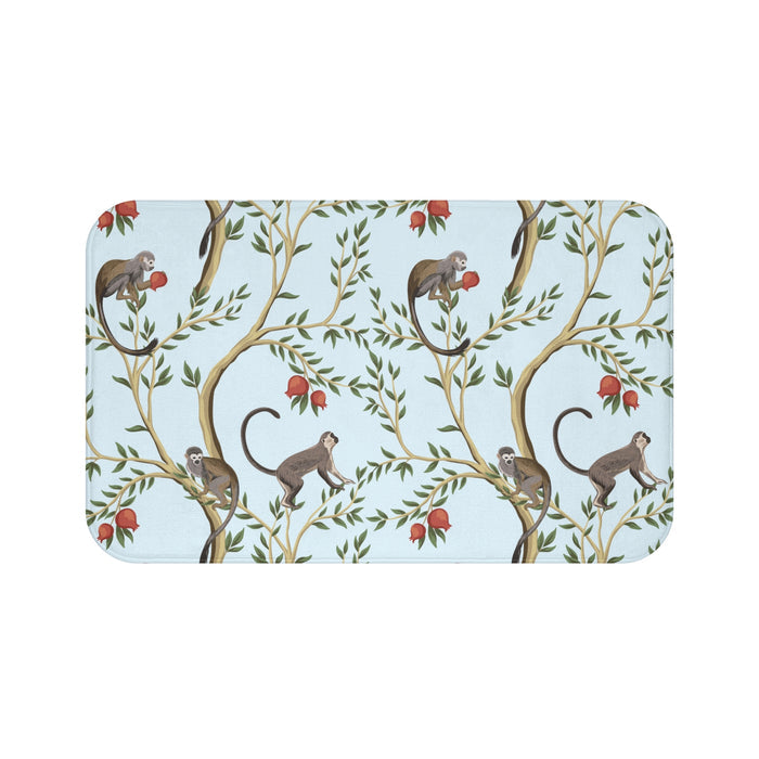 Chinoiserie Bath Mat Playful Pomegranate Monkeys