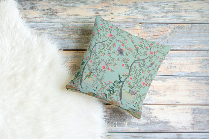 Chinoiserie Outdoor Pillows Duck Egg Fresco Garden