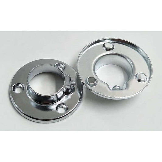 Chrome Pipe Round Flange 19mm 2pc
