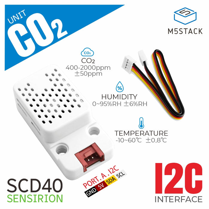 CO2 Unit with Temperature and humidity Sensor (SCD40) - m5stack-store