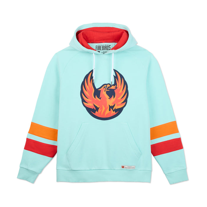 Coachella Valley Firebirds Primary Stripes Ice Blue Hoodie
