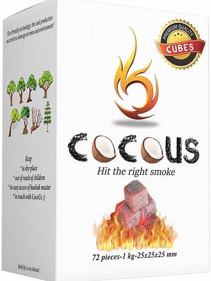 Cocous Natural Coco Shell Hookah Charcoal -72 Pieces Cubes (Wholesale)