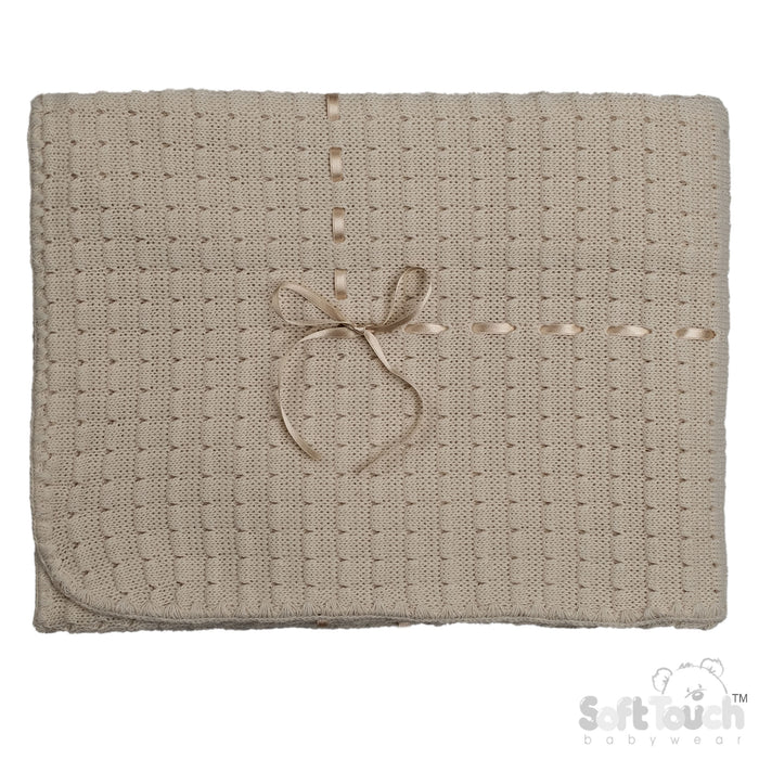 Coffee Waffle Shawl - Ribbon (95x95cm) (PK4) SH12-COF