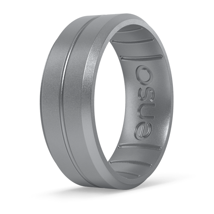 Elements Contour Silicone Ring - Silver