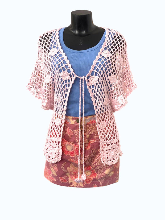 coprispalle crochet rosa