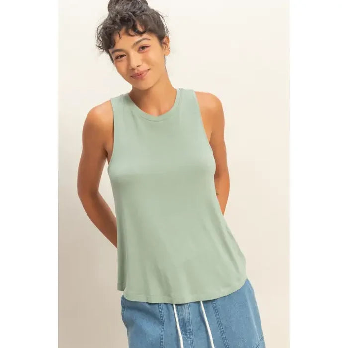 Crew Neck Rayon Tank Top FINAL SALE
