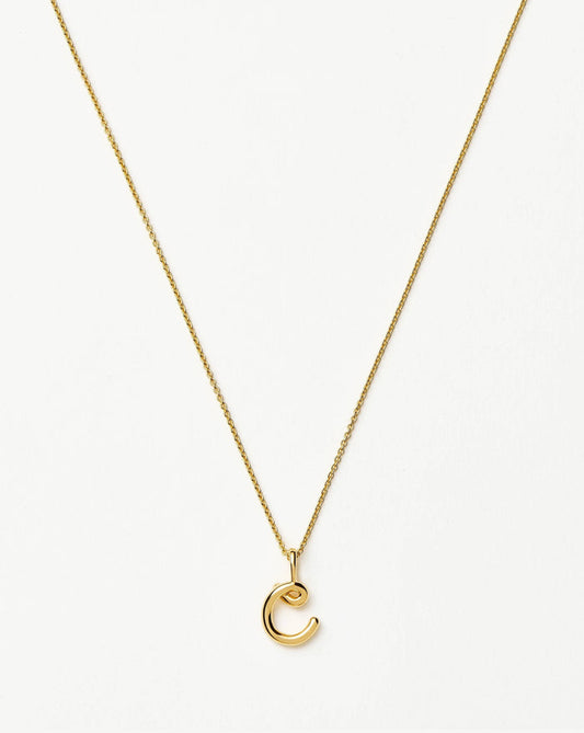 Curly Molten Mini Initial Necklace - C |18k Gold Vermeil Necklaces Missoma