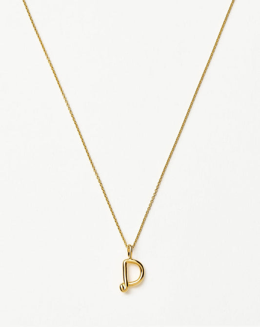 Curly Molten Mini Initial Necklace - D |18k Gold Vermeil Necklaces Missoma