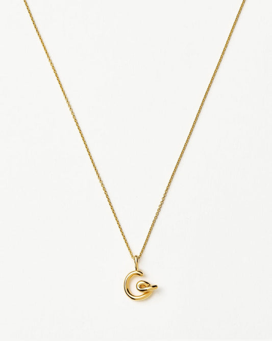 Curly Molten Mini Initial Necklace - G | 18k Gold Vermeil Necklaces Missoma