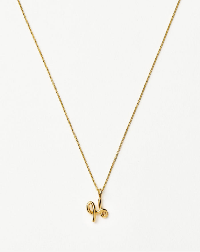 Curly Molten Mini Initial Necklace - H | 18k Gold Vermeil Necklaces Missoma