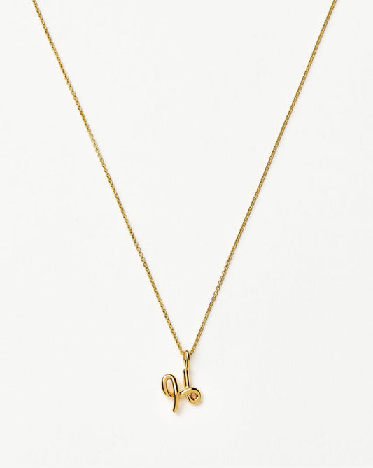 Curly Molten Mini Initial Necklace - H | 18k Gold Vermeil Necklaces Missoma