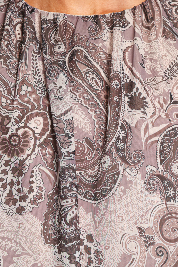 TOPS Dallas Long Sleeve Top - Purple Paisley