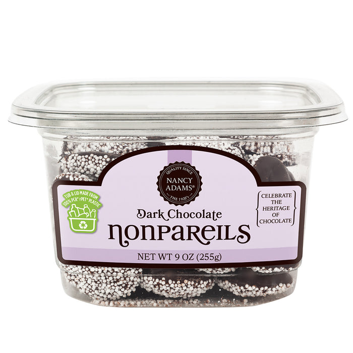 Dark Chocolate Nonpareil Candy Tubs - 12 Count