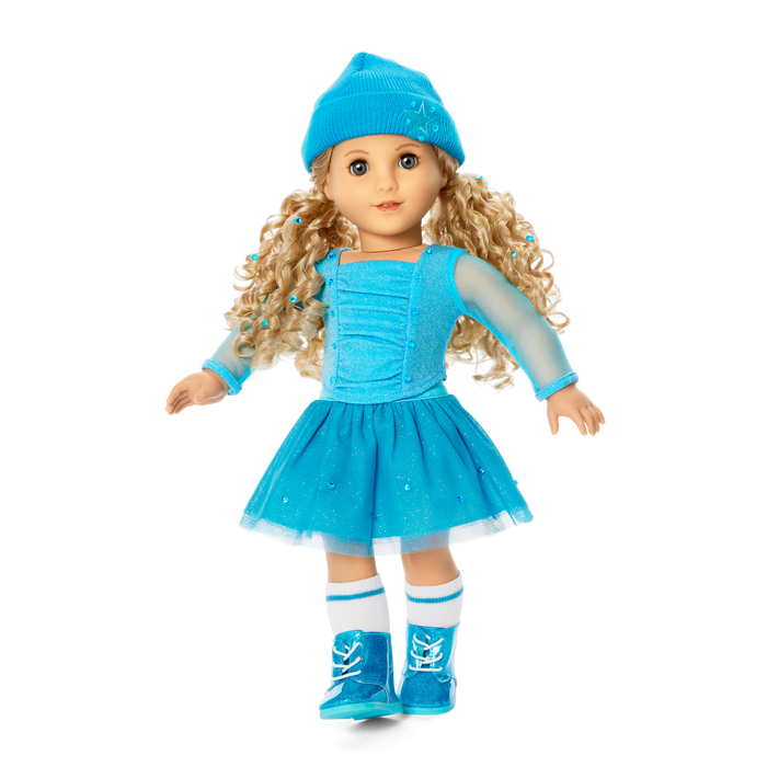 December Blue Brilliance Topaz Outfit for 18-inch Dolls
