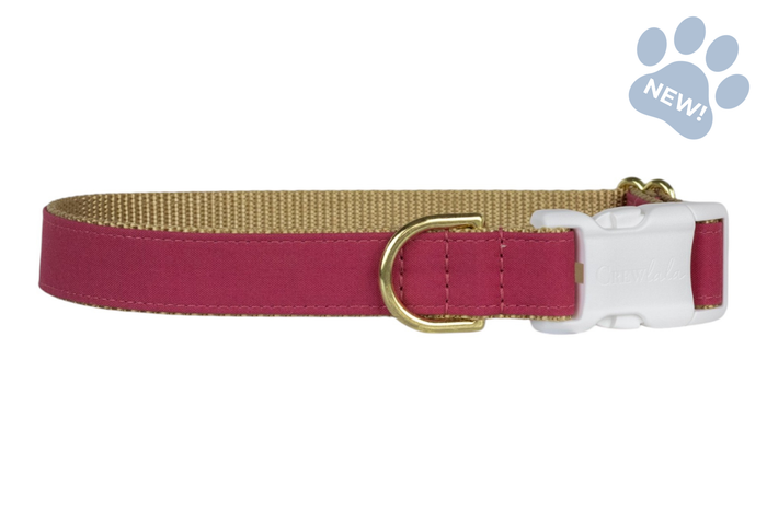 Deep Rose Belle Bow Dog Collar - Crew LaLa