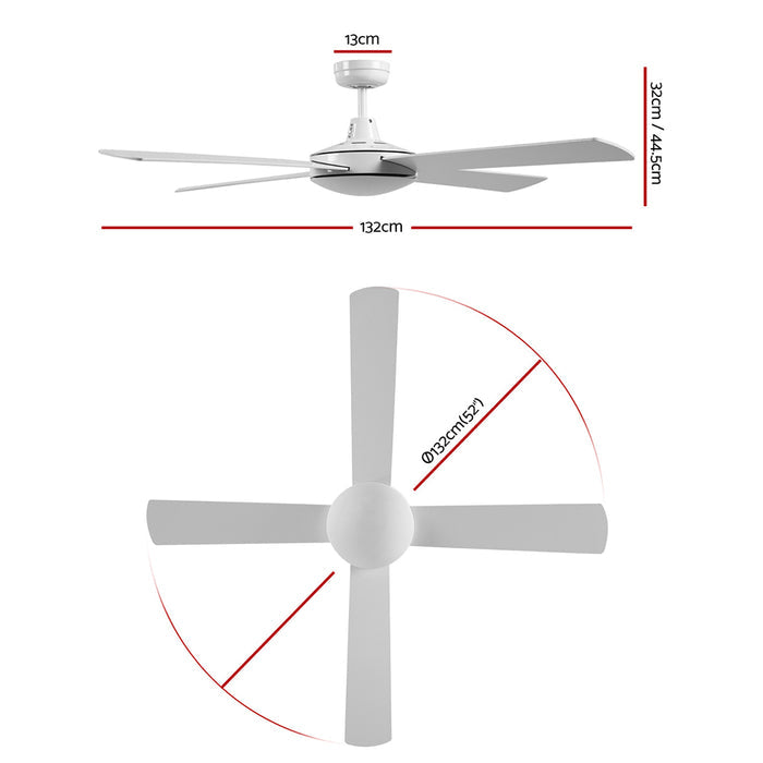 Devanti 52 Ceiling Fan w/Remote - White - Devanti