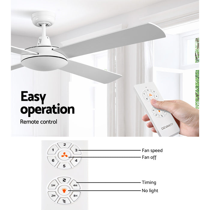 Devanti 52 Ceiling Fan w/Remote - White - Devanti